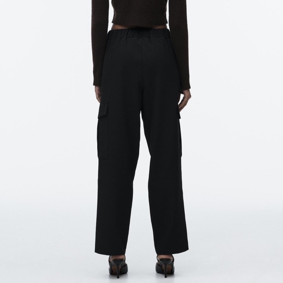 Zara Straight Fit Cargo Pants Black NEW - Picture 2 of 7